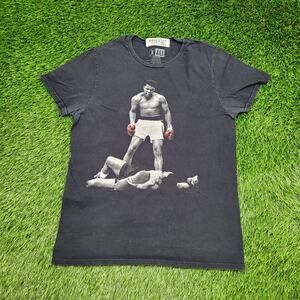 Muhammad-Ali Boxing Shirt S/M 19x26 Black Faded Athletic Fit
